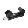 Silicon Power Pendrive - 250GB USB3.2(Gen2) Type-A és Type-C csatlakozás, DS72 Fekete