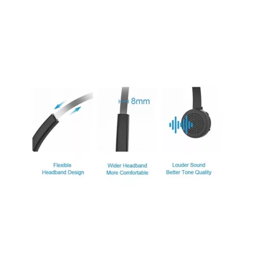 Conceptronic Vezeték nélküli Fejhallgató - POLONA03BDA (BT+ USB adapter, hangerőszabályzó, felhajtható mikrofon, fekete)