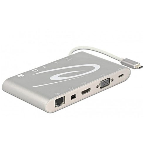 Delock Notebook Dokkoló - 87298 (USB-C 3.1 Dock 4K HDMI+LAN+SD+USB 3.0 (USB-C bem. / HDMI+USB3.0+USB-C+RJ45+SD kim.)