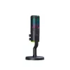 The G-Lab Mikrofon - K-MIC-NEON (3.5mm Jack csatlakozó, RGB, DUAL-CHANNEL CARDIOID, ENC, fekete)