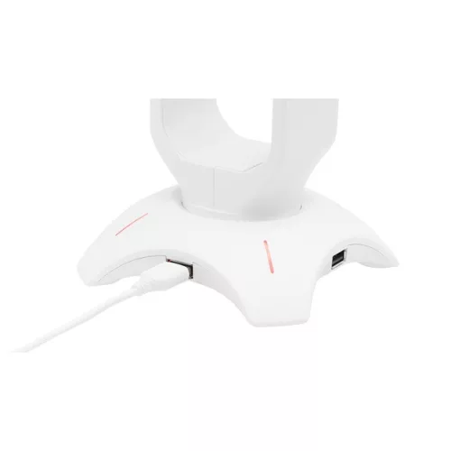 The G-Lab Fejhallgató állvány - K STAND RADON W  (fehér, 2xUSB3.0, műanyag)