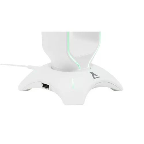 The G-Lab Fejhallgató állvány - K STAND RADON W  (fehér, 2xUSB3.0, műanyag)