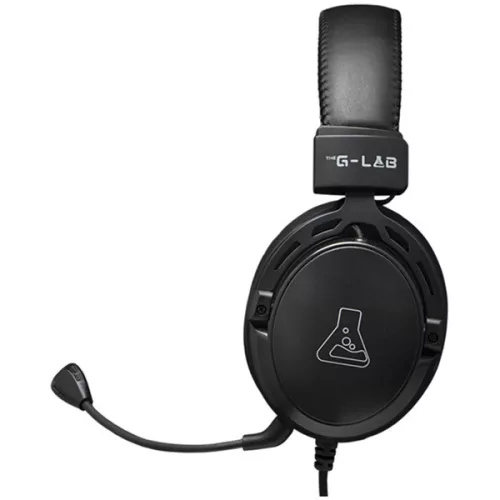 The G-Lab Fejhallgató - KORP TITANIUM (mikrofon, 3,5mm Jack, hangerőszabályzó, LED,nagy-párnás)