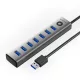 Orico USB3.0 Hub - CL7U-U3-10-GY (7 port, Bemenet: USB-A, Kimenet: 7xUSB-A, ezüst)