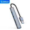 Orico USB3.0 Hub - AH-A12F-GY (4 port, Bemenet: USB-A, Kimenet: 1xUSB-A3.0+2xUSB-A2.0+TF kártyaolvasó, szürke)