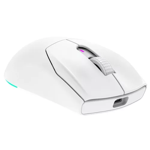 Rampage Vezeték Nélküli Egér - PROTE M5 (Pixart PAW3311, Huano 80M, 24000 DPI, 400mAh, 6 gomb, RGB, Type-C, fehér)