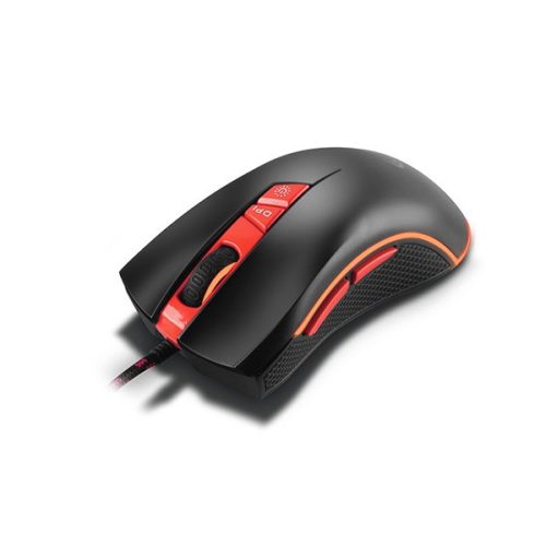 Rampage Egér Gamer - SMX-R9 Plus (Avago 3050, 4000DPI, 6 gomb, makro, RGB LED, harisnyázott kábel, fekete)