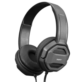   Snopy Fejhallgató - SN-101 BONNY Grey (stereo, mikrofon, 3.5mm jack, 1m kábel, fekete-szürke)