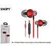 Snopy Fülhallgató - SN-J19 Red (mikrofon, 3.5mm TRRS jack, 1.2m kábel, piros)