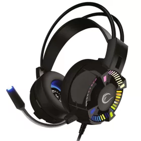   Rampage Fejhallgató - STYLES RGB (7.1, mikrofon, USB, hangerőszabályzó, nagy-párnás, 2,2m kábel, fekete)