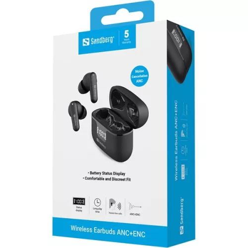 Sandberg Fülhallgató - Wireless Earbuds ANC+ENC