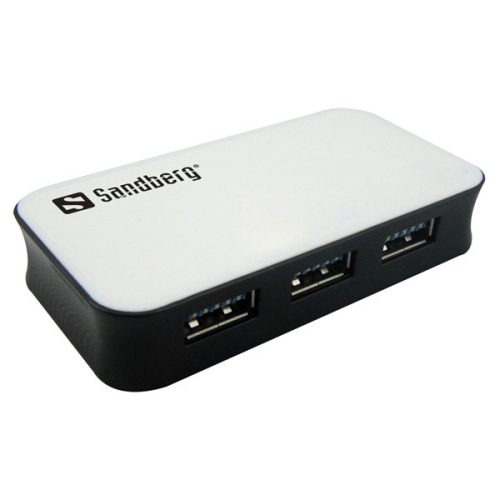 Sandberg USB Hub - USB3.0 Hub 4 port (fekete-fehér; 4port USB3.0)