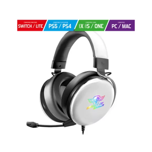 Spirit of Gamer Fejhallgató - H700 White (MultiPlatform, 7.1, mikrofon, hangerőszabályzó, nagy-párnás, fehér)