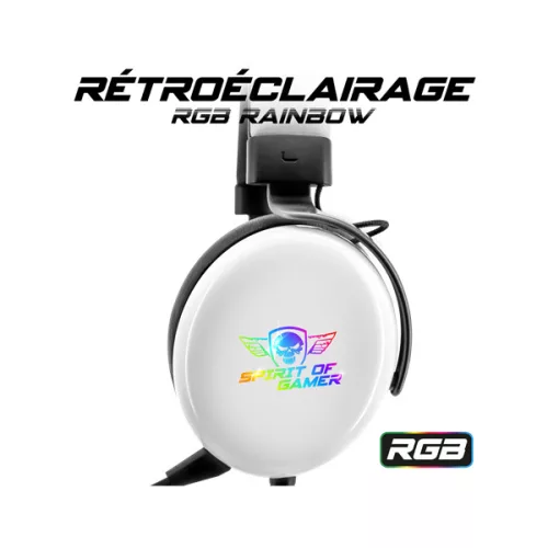 Spirit of Gamer Fejhallgató - H700 White (MultiPlatform, 7.1, mikrofon, hangerőszabályzó, nagy-párnás, fehér)
