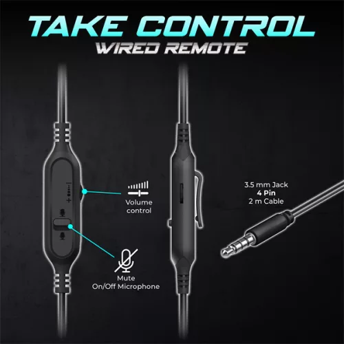 Spirit of Gamer Fejhallgató - PRO-H4 Black (MultiPlatform, mikrofon, 3.5mm jack, hangerőszabályzó, fekete)