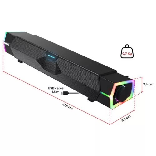 Spirit of Gamer Hangszóró 2.0 - Fanatic 200 (Multiplatform, Bluetooth/USB, fekete)