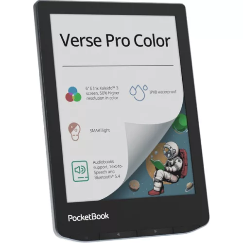 POCKETBOOK e-Reader - PB634 VERSE PRO COLOR Stormy Sea (6"E Ink Kaleido, Cpu: 1,8GHz,1GB,16GB,2100mAh, wifi,mSD, IPX8)