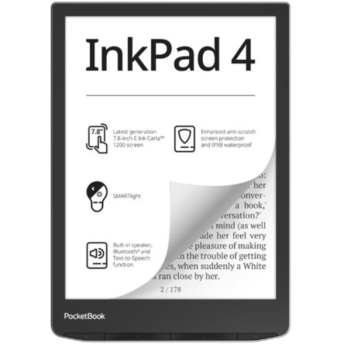 POCKETBOOK e-Reader PB743G INKPad4 Ezüst (7,8" E-Ink,háttérvilágítás, 2x1GHz,32GB,2000mAh,wifi, BT, mSD)