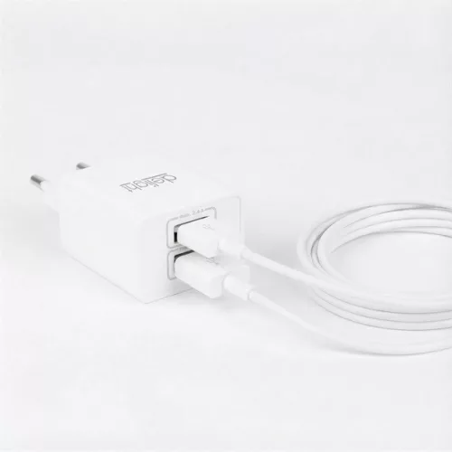 Delight Telefon töltő  - 2db USB, 5V/2,4A, Fehér