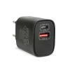 Delight Telefon töltő  - 1db Type-C + 1db USB PD20W gyorstöltéssel, Fekete