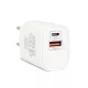 Delight Telefon töltő  - 1db Type-C + 1db USB PD20W gyorstöltéssel, Fehér