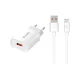 S-Link Hálózati töltő - SL-EC13T(1db USB, 5V/3A, 18W, Qiuck 3.0 Gyorstöltés, USB Type-C, 100cm adat+töltőkábel, fehér)
