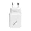 S-Link Hálózati töltő - SL-EC50T (2db USB, 5V/2.4A, 12W, Gyorstöltés, USB Type-C, 100cm adat+töltőkábel, fehér)