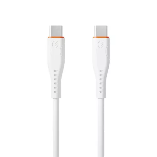 S-Link kábel - SW-C135 (3A, 60W, Gyorstöltés, Type-C to Type-C, adat+töltőkábel, 2m, fehér)