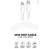 S-Link kábel - SW-C135 (3A, 60W, Gyorstöltés, Type-C to Type-C, adat+töltőkábel, 2m, fehér)
