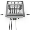 Hama USB HUB + állvány - 200139 (USB-C 12in1, 4xUSB, 2xHDMI, 1xDP, 1xLAN, 3xUSB-C, 1xAUX, 100W PD, szürke)