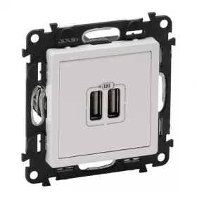   Legrand Valena Life kettős USB töltőaljzat beépített tápegységgel - 5V - 2400 mA fehér