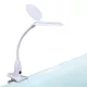 Asztali LED lámpa - nagyítóval - csipeszes - fehér