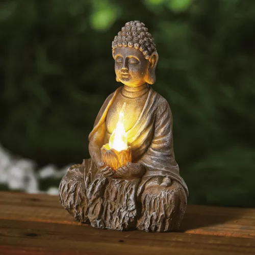 Szolár Buddha - 1 LED - 12,5 x 8,5 x 19 cm - 2 féle