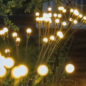   Leszúrható szolár lámpa - szentjánosbogár - 8 melegfehér LED - 70 cm