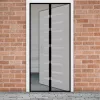 Szúnyogháló függöny ajtóra - mágneses - 100 x 210 cm - fekete