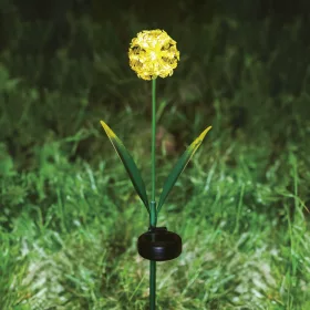   Leszúrható szolár virág - hortenzia - 2 féle - 25 melegfehér LED - 13 x 7 x 65 cm