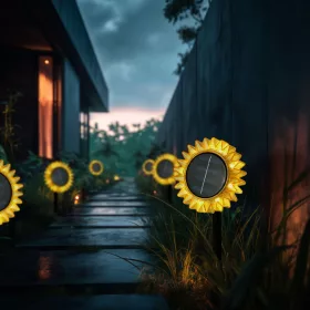   Szolár napraforgó - sárga - leszúrható / felakasztható - 13 x 6,5 x 35 cm