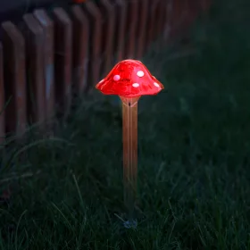 Leszúrható szolár gomba - 33,5 cm - 1 hidegfehér LED