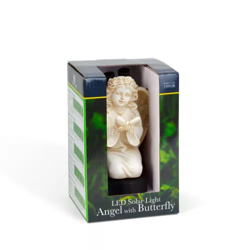 Szolár angyalka - pillangó - 1 melegfehér LED - műgyanta - 42 x 11 x 6,5 cm