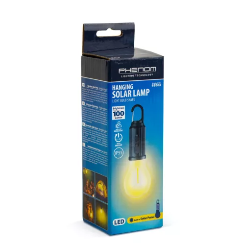 Akasztható szolár lámpa - villanykörte alakú - USB-C - 100 lumen - 400 mAh