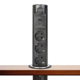   Motoros rejtett elosztó - "Touchcontrol" - 3-as + USB + Type-C - fekete