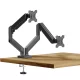 Monitor&TV tartókonzol - dupla karos, teleszkópos - asztallapra rögzíthető - 45 cm, 32"