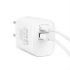 Hálózati Adapter USB + Type-C PD20W gyorstöltéssel - fehér