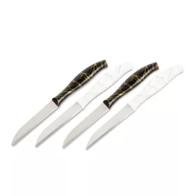   Konyhai kés készlet - 15 cm - fekete/fehér - 4 db / csomag