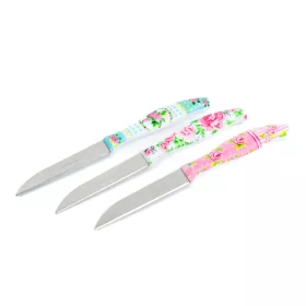   Konyhai kés készlet - 15 cm - virág mintás - 3 db / csomag