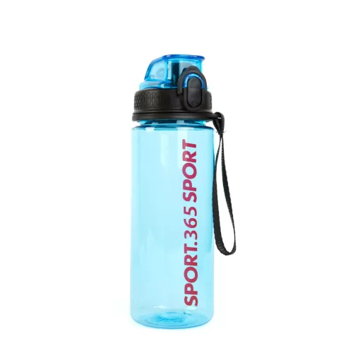 Sport kulacs - műanyag, átlátszó - 600 ml - 3 színben