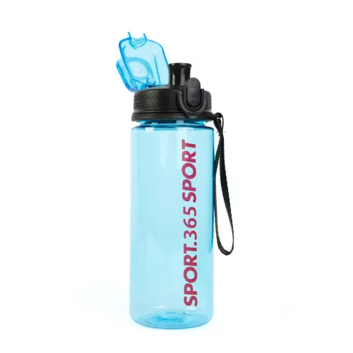 Sport kulacs - műanyag, átlátszó - 600 ml - 3 színben