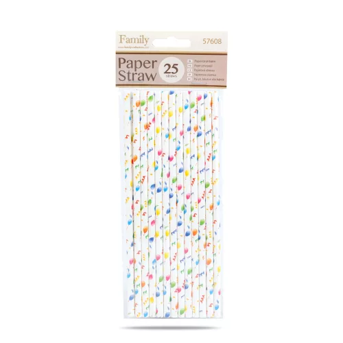 Papír szívószál - party - 197 x 6 mm - 25 db / csomag