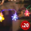 LED fényfüzér - jégkristály - 2,3 m - 20 LED - multicolor - 3 x AA