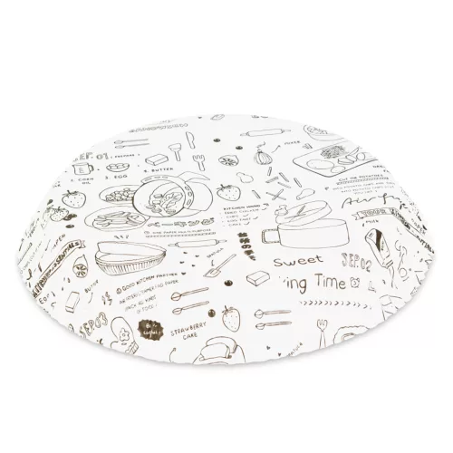 Air fryer sütőpapír - olaj nélküli sütőhöz - mintás, kör - 23 cm - 50 db / csomag